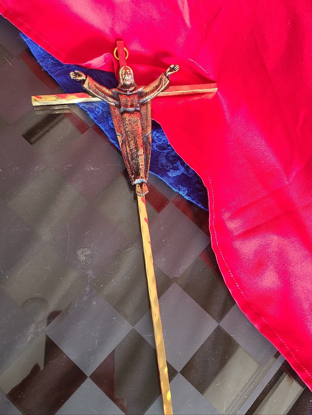 Decorative Brass Crucifix Wall Cross - Metal